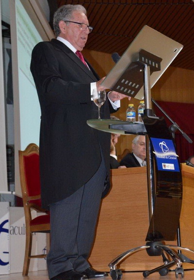 Juan C. Martínez Moreno durante su discurso