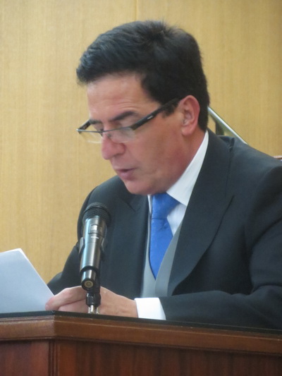 Alfonso Romero Sarabia durante su discurso