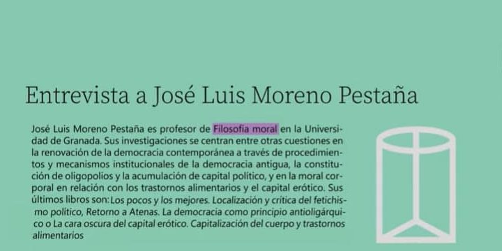 Entrevista a José Luis Moreno Pestaña: «La oligarquización de la democracia»