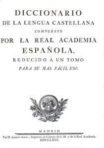 Diccionario de la RAE - edición 1780