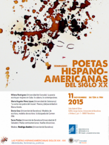 Poetas hispanoamericanas, cartel, Centro Dona