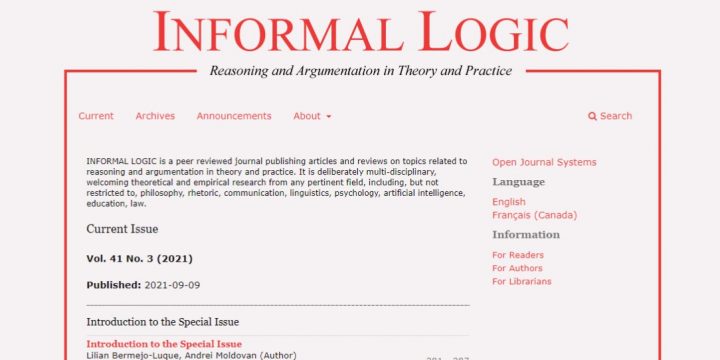 «Informal Logic. Reasoning and argumentation in theory and practice. Vol. 41 No. 3 (2021) «
