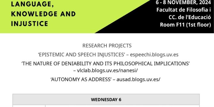 [APLAZADO] Workshop «Language, Knowledge, and Injustice»