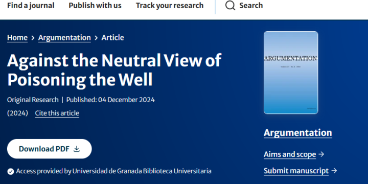 Publicación: «Against the Neutral View of Poisoning the Well»