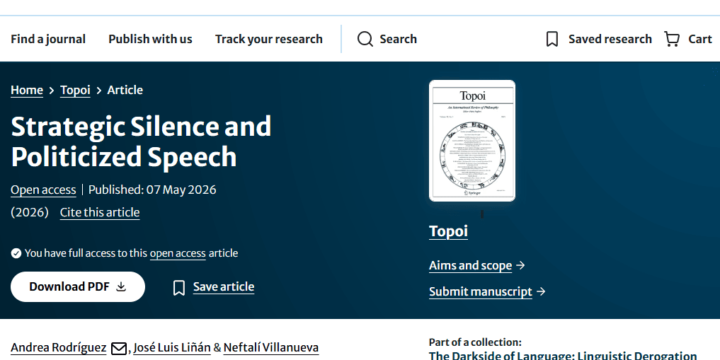 Publicación: «Strategic Silence and Politicized Speech»