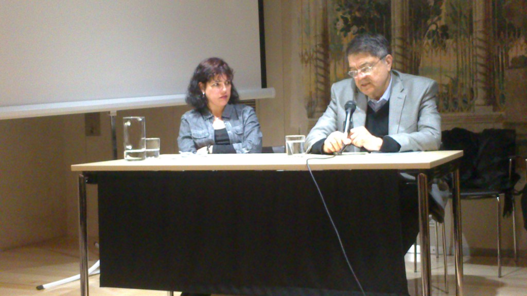 Milena Rodríguez y Sergio Ramírez, presentación conferencia S. Ramírez, Universidad de Granada, 2014