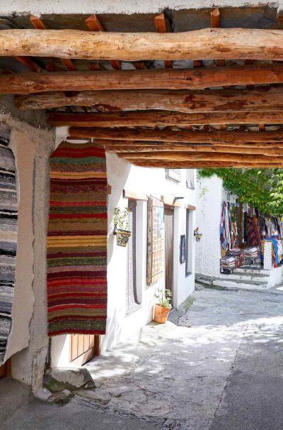 Alpujarras blankets rugs in Granada traditional colorful Serape